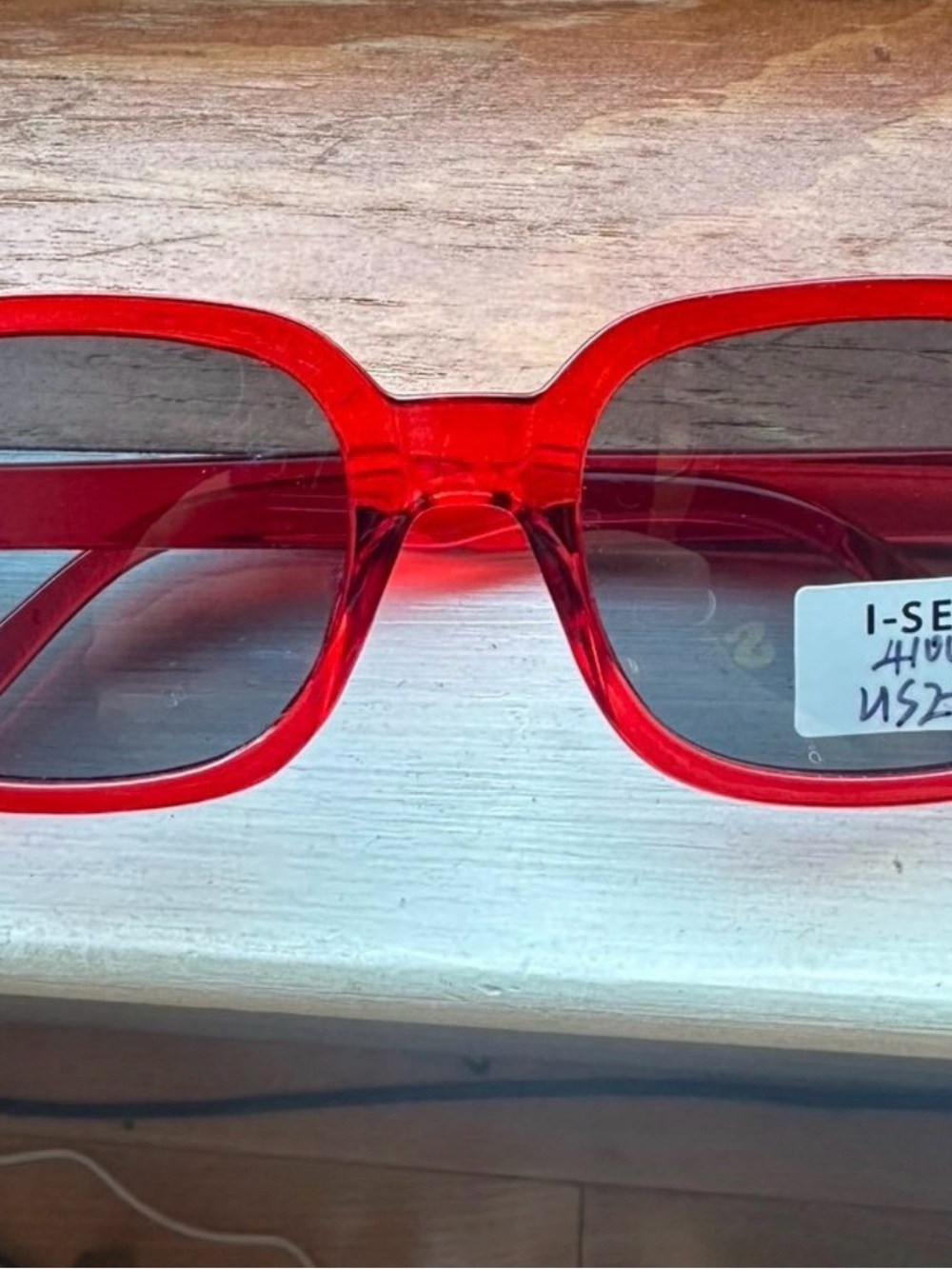 Red Transparent Retro Rectangle Sunglasses – Brand New With Tags